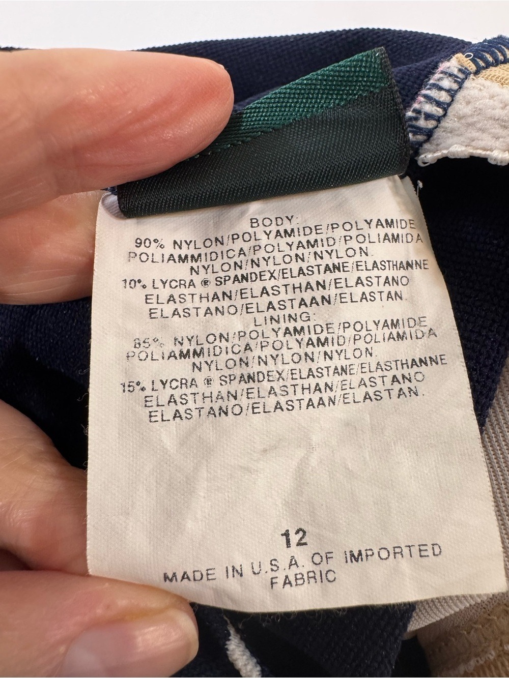 Lauren Ralph Lauren Navy Tankini Top with White and Green Stripes 12 - Picture 7 of 7